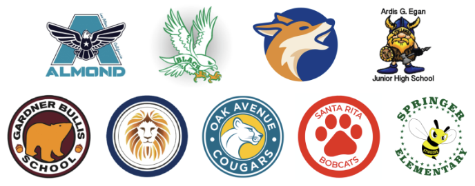 9 LASD school logos